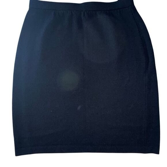 St. John Collection Wool Blend Knit Pull-on Pencil Skirt Black Large - Picture 2 of 6